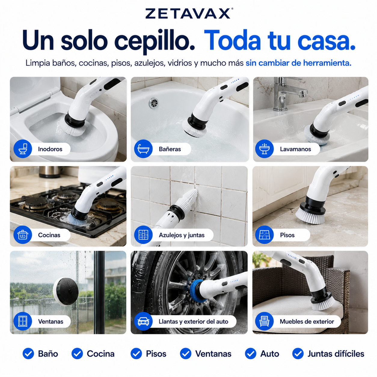 Adiós al Cansancio! Cepillo de Limpieza Profunda para tu hogar