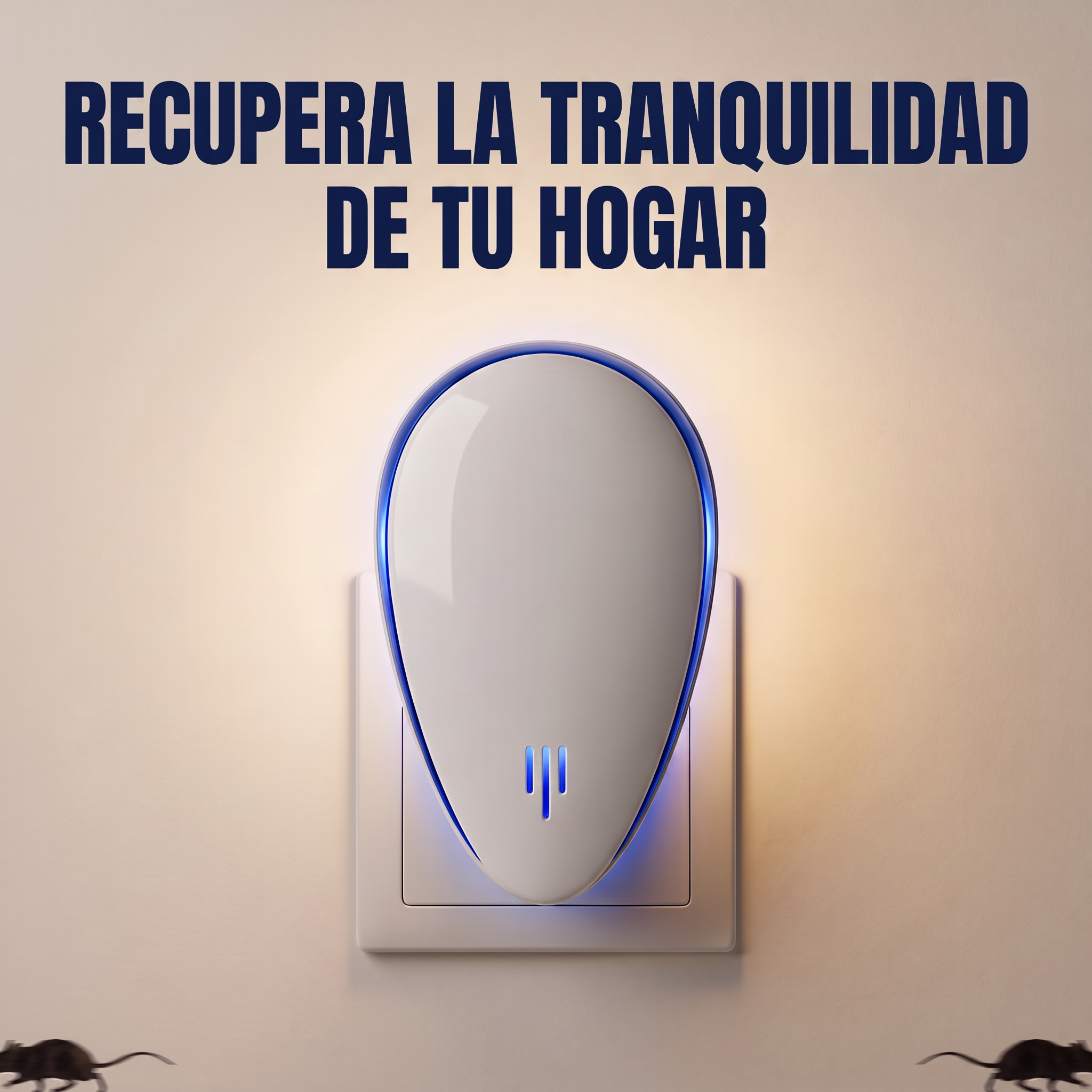 Repelente ultrasónico Zetavax Centinela conectado a un enchufe — recupera la tranquilidad de tu hogar